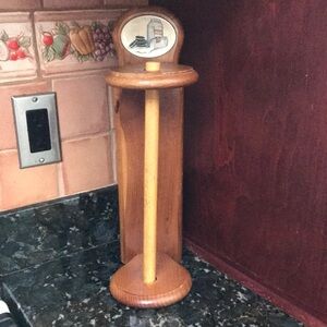 Vintage Wood Paper Towel Holder Wall Mount Farmhouse Milk & Cookies